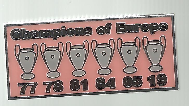 Pin Liverpool Champions of Europe 6 mal